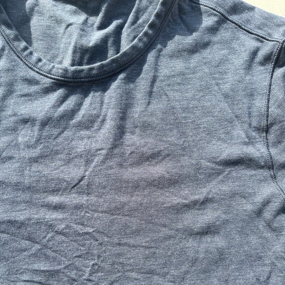 Men's Lululemon T-Shirt Gray Blue Solid NO TAGS Long Sleeve Gym Run Gorpcore - Picture 2 of 13